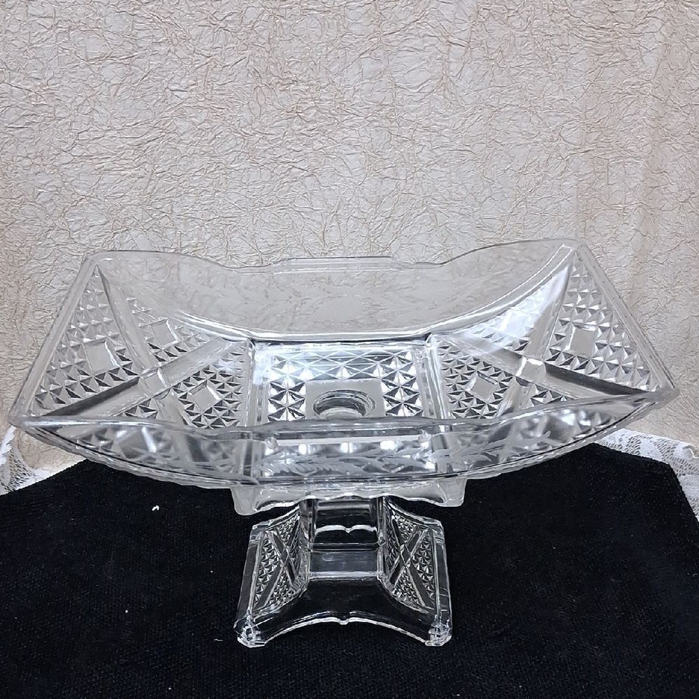 ANTIQUE EAPG 1880s Adams & Co Ashman Crossroads Pattern Compote